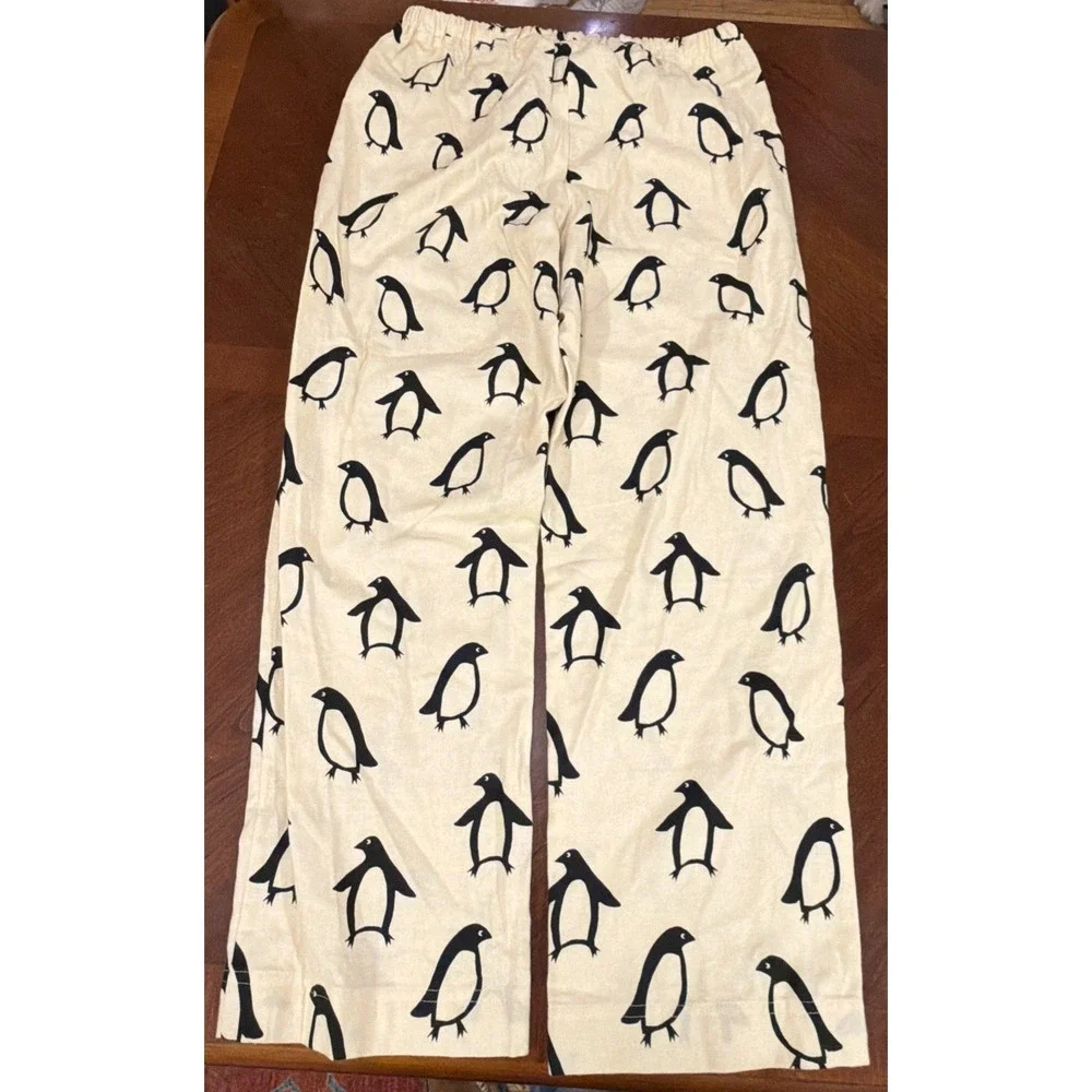 Hanna Andersson Adult Large 100% Cotton Penguin Print Pajama Pants Lounge sz M